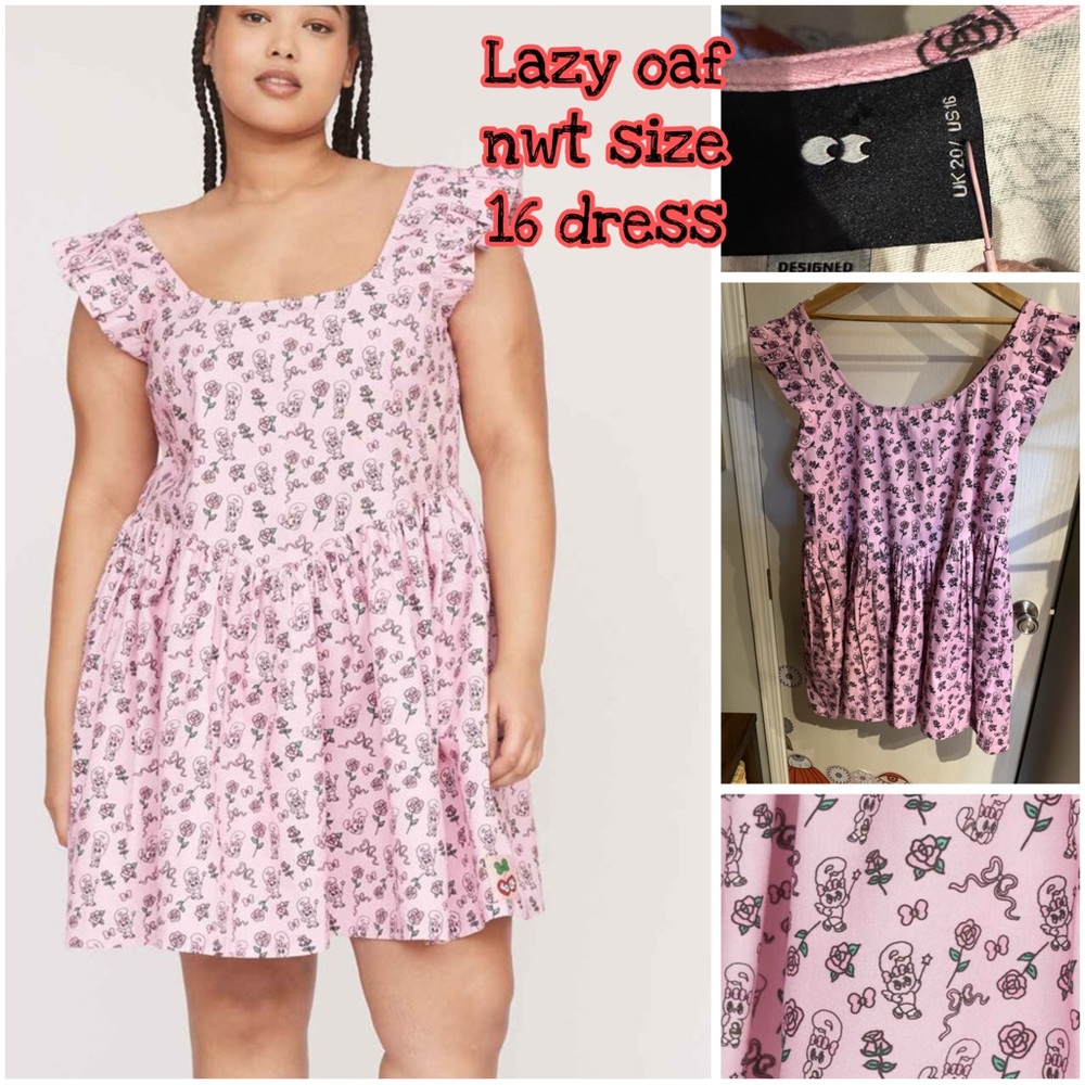 Lazy Oaf Pink Floral Dress Nwt Size 16